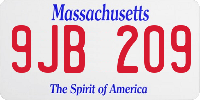 MA license plate 9JB209