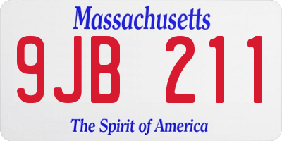 MA license plate 9JB211