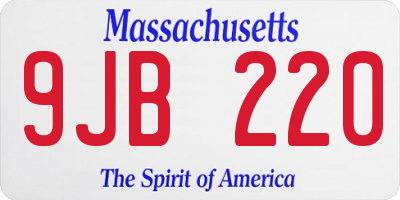 MA license plate 9JB220