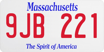 MA license plate 9JB221