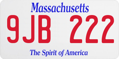 MA license plate 9JB222