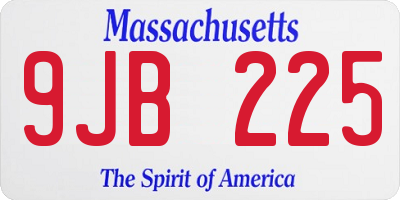 MA license plate 9JB225