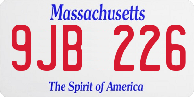 MA license plate 9JB226