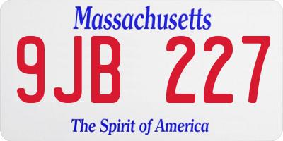 MA license plate 9JB227