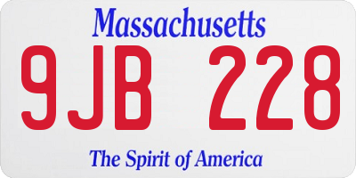 MA license plate 9JB228