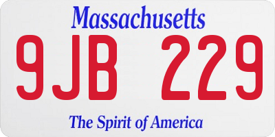 MA license plate 9JB229