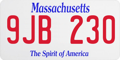 MA license plate 9JB230