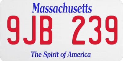 MA license plate 9JB239