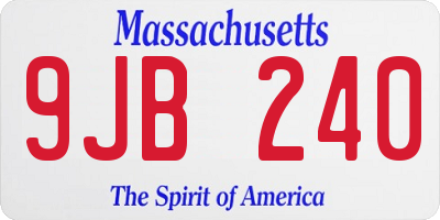 MA license plate 9JB240