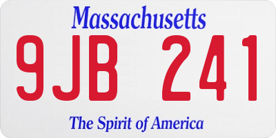 MA license plate 9JB241