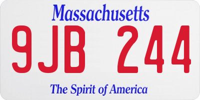 MA license plate 9JB244