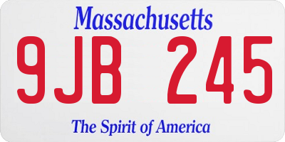 MA license plate 9JB245
