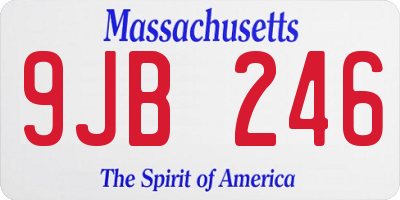 MA license plate 9JB246