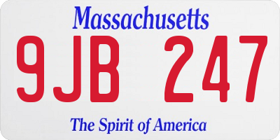 MA license plate 9JB247