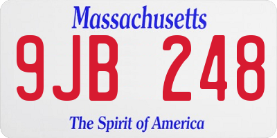 MA license plate 9JB248