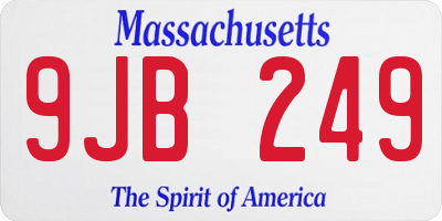 MA license plate 9JB249