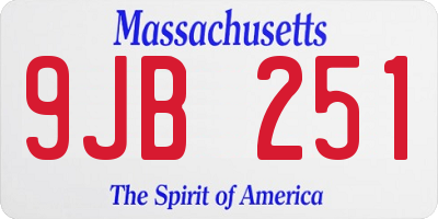MA license plate 9JB251