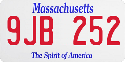 MA license plate 9JB252