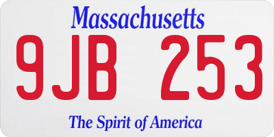MA license plate 9JB253