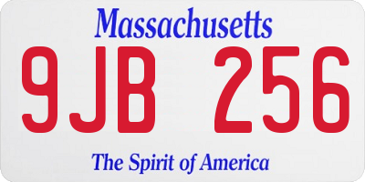 MA license plate 9JB256