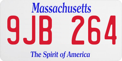 MA license plate 9JB264