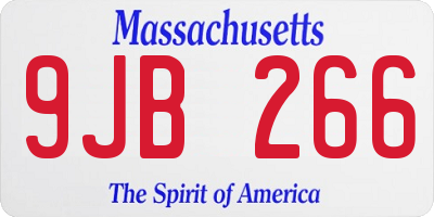 MA license plate 9JB266