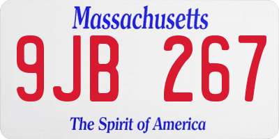 MA license plate 9JB267