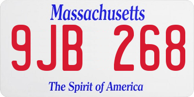 MA license plate 9JB268