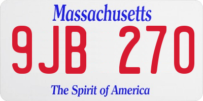 MA license plate 9JB270