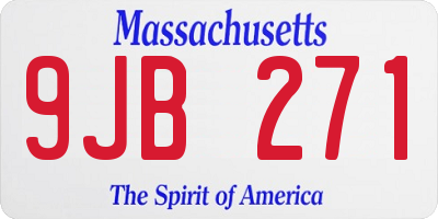 MA license plate 9JB271