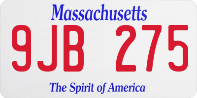 MA license plate 9JB275