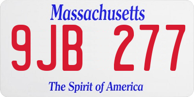 MA license plate 9JB277