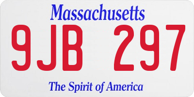 MA license plate 9JB297