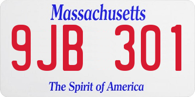 MA license plate 9JB301