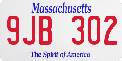 MA license plate 9JB302