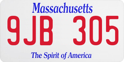 MA license plate 9JB305