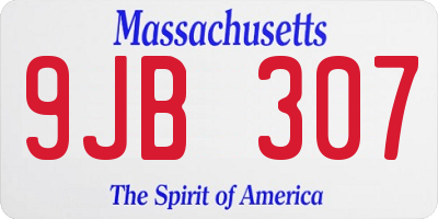 MA license plate 9JB307
