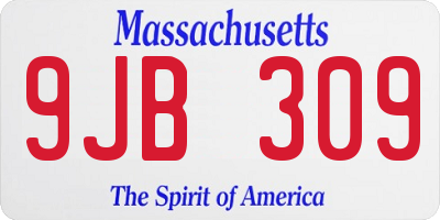 MA license plate 9JB309