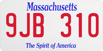 MA license plate 9JB310