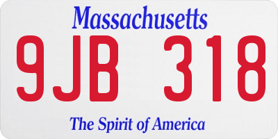 MA license plate 9JB318