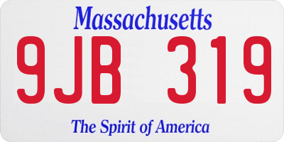MA license plate 9JB319