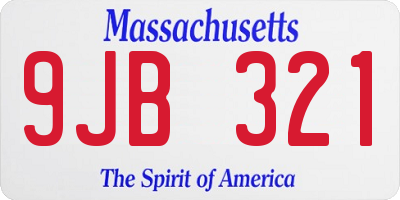 MA license plate 9JB321