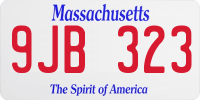 MA license plate 9JB323