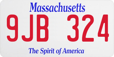 MA license plate 9JB324