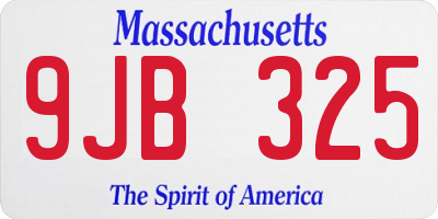 MA license plate 9JB325