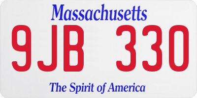 MA license plate 9JB330
