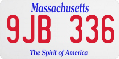 MA license plate 9JB336