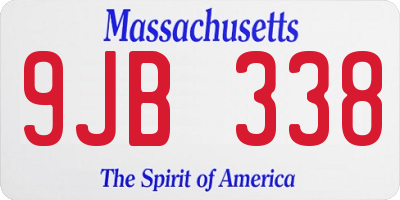 MA license plate 9JB338