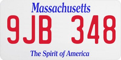 MA license plate 9JB348