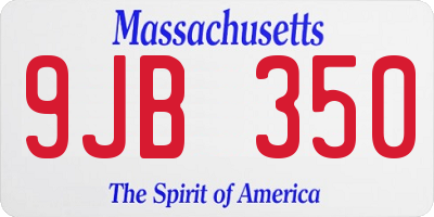 MA license plate 9JB350